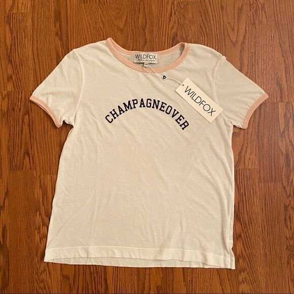 NEW Wildfox Champagne Over Johnny Ringer Tee - Picture 1 of 6